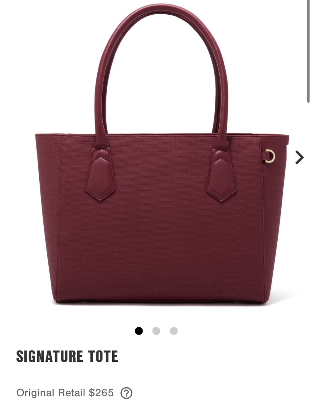 Dagne Dover Burgundy Tote with Gold
